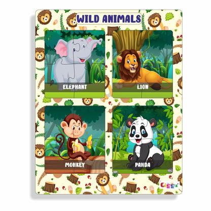 Wild Animals - 4 in 1 Acrylic Puzzle