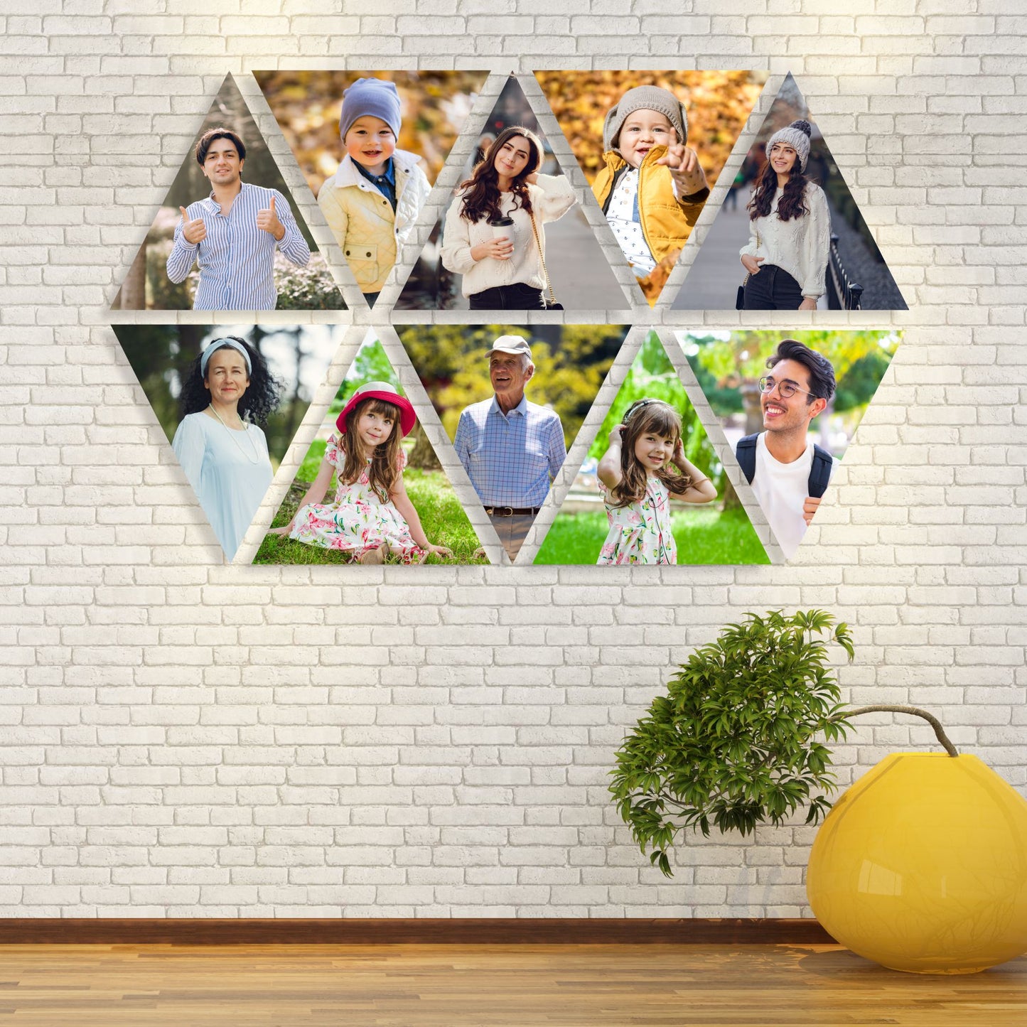 Triangle Wall Photo Collage