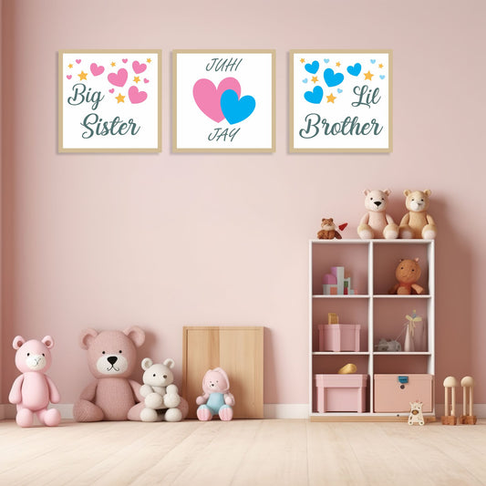 Big Sister Little brother Heart Set of 3