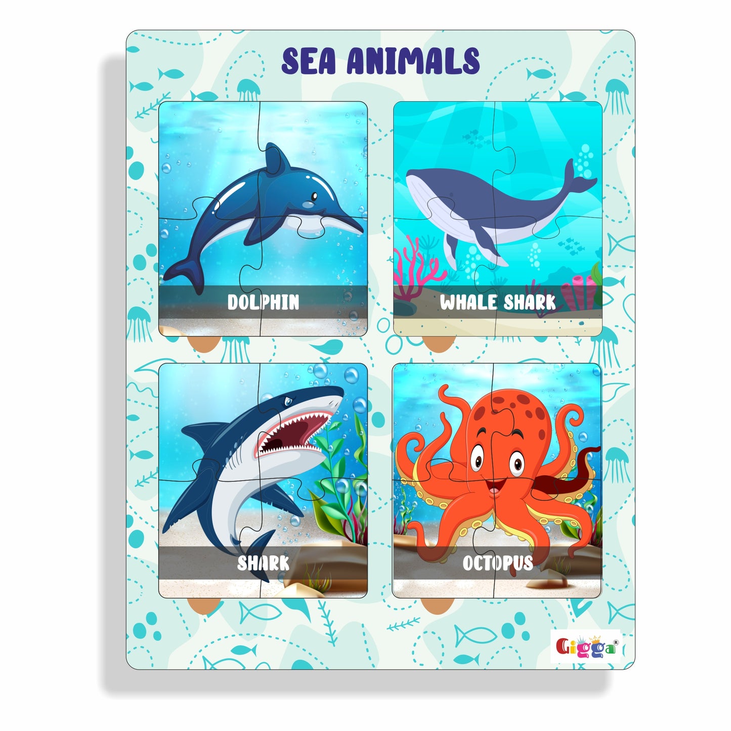 Sea Animals - 4 in 1 Acrylic Puzzle