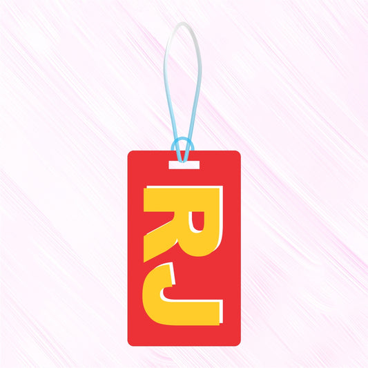 Luggage Tag - Name Initials Red