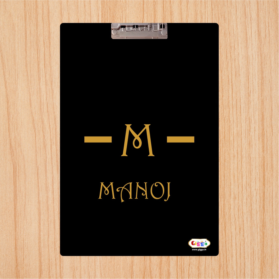 Exam Board-Luxury Black & Gold with Name Initial