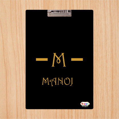 Exam Board-Luxury Black & Gold with Name Initial