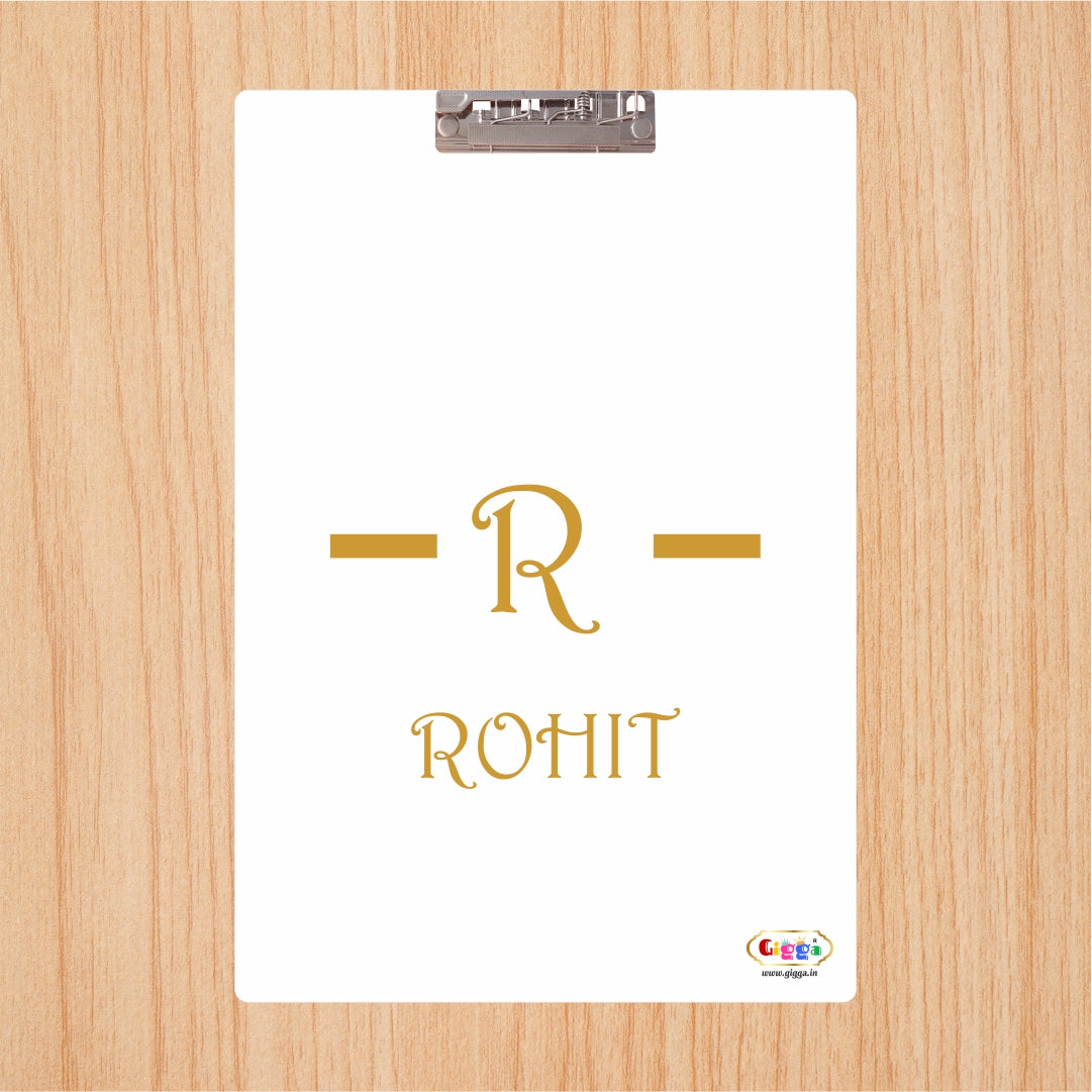 Exam Board-Luxury White & Gold with Name Initial