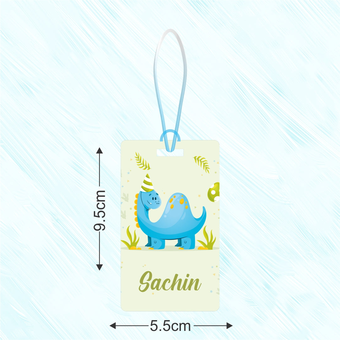 Luggage Tag - Blue Dino