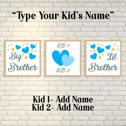 Big brother Little brother Heart Set of 3