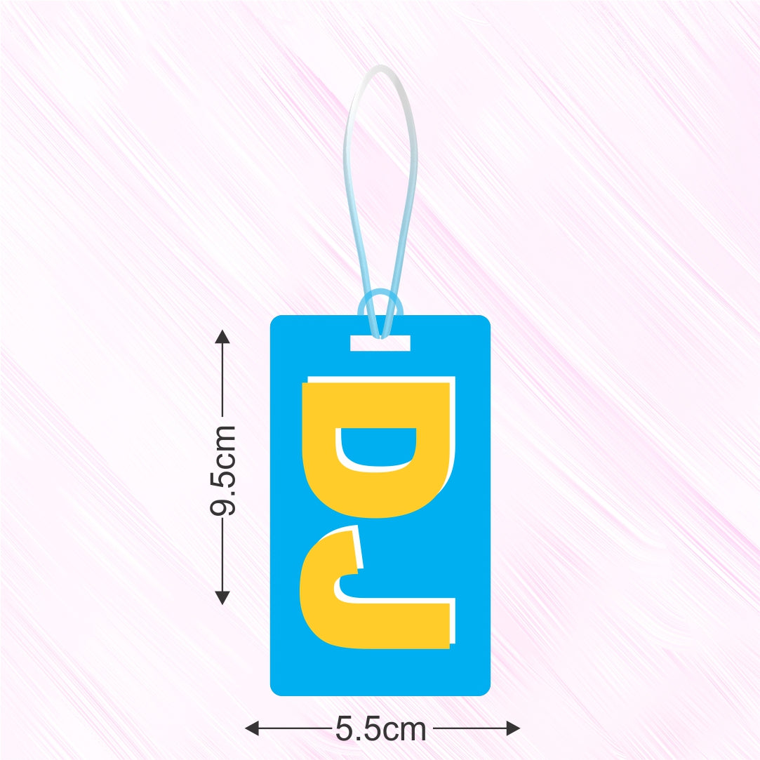 Luggage Tag - Name Initials Blue