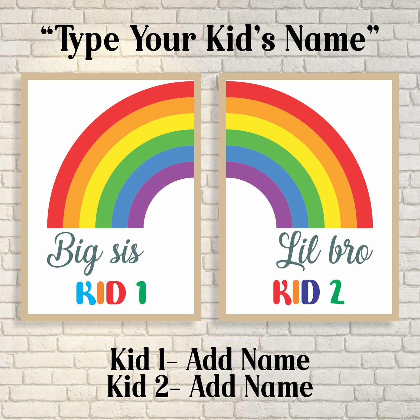 Big Sis Lil Bro Rainbow set of 2