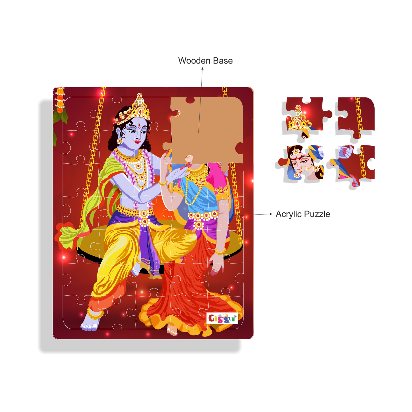 Radha Krishna Ji - Acrylic Puzzle