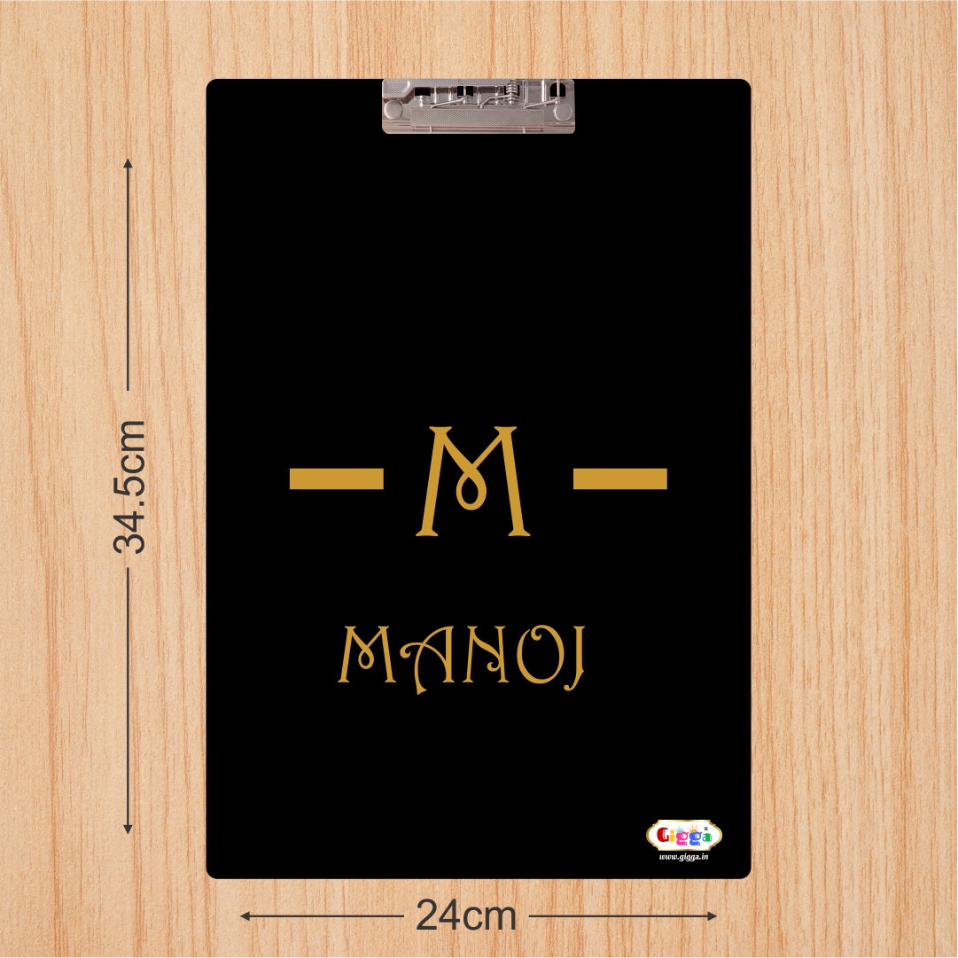 Exam Board-Luxury Black & Gold with Name Initial