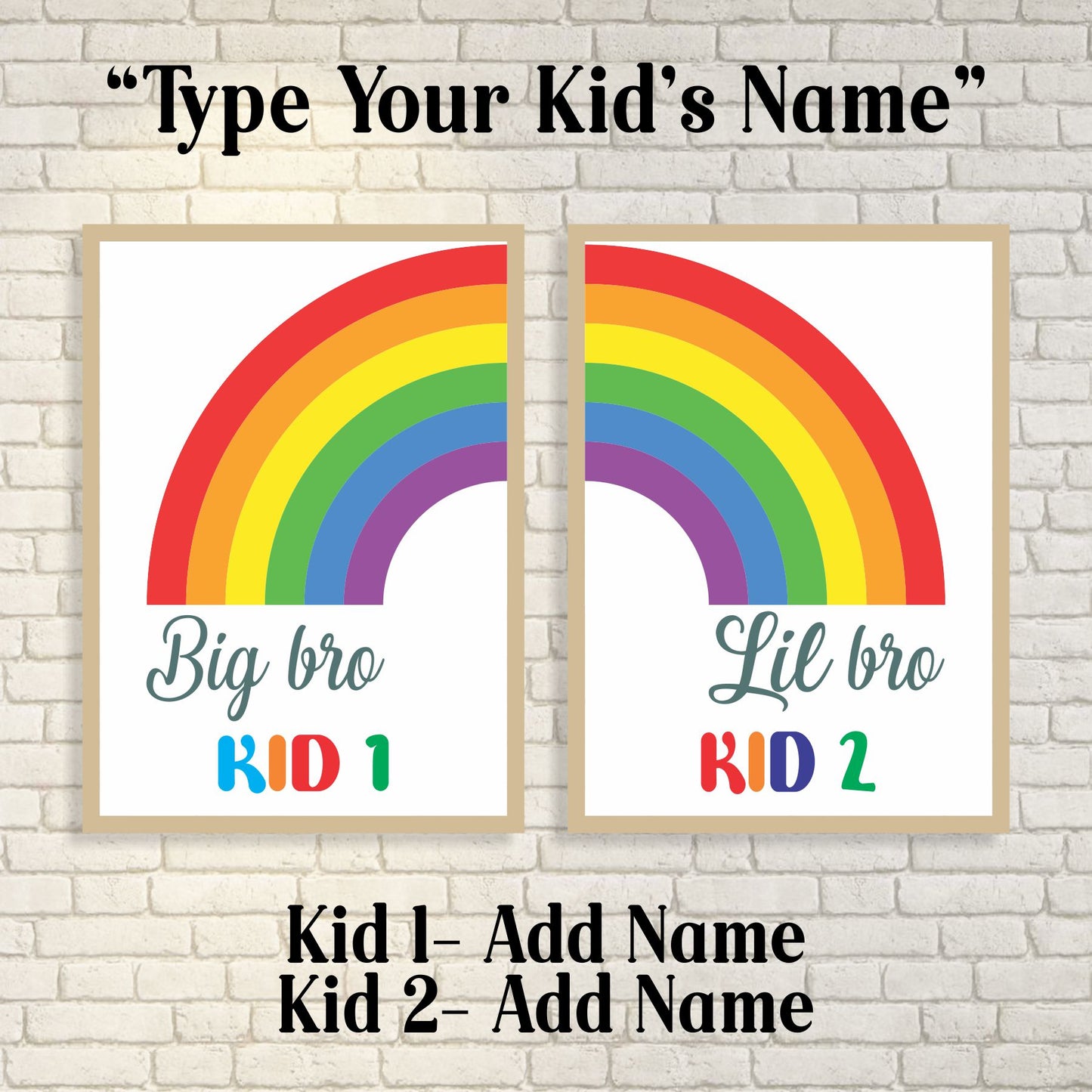 Big Bro Lil Bro Rainbow set of 2