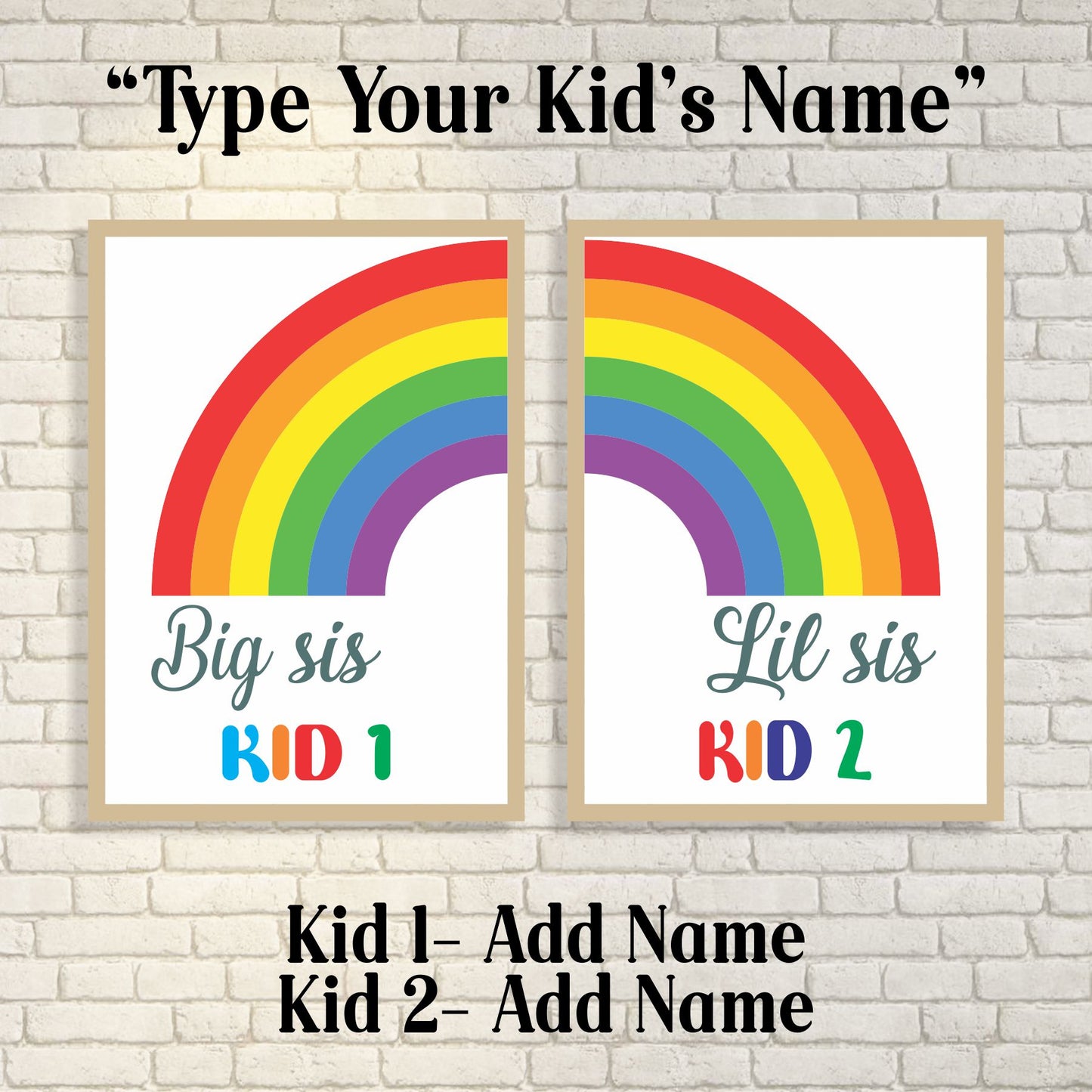 Big sis Lil Sis Rainbow set of 2