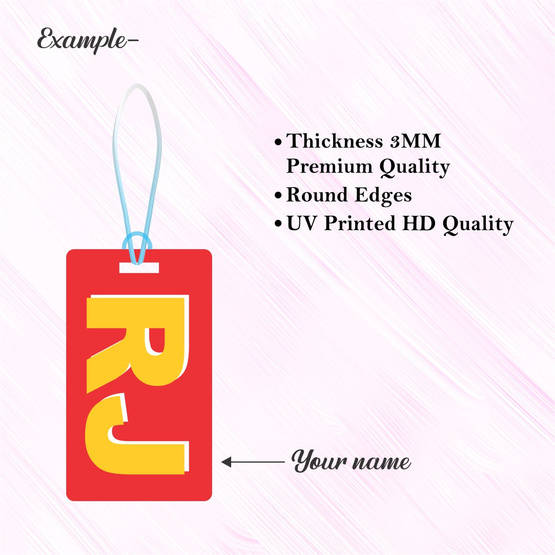 Luggage Tag - Name Initials Red