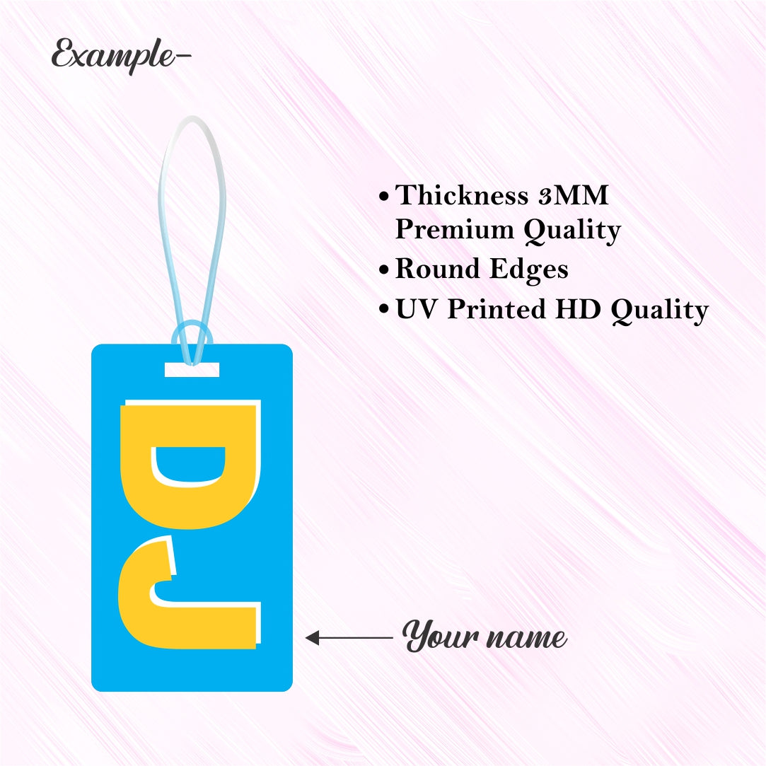 Luggage Tag - Name Initials Blue