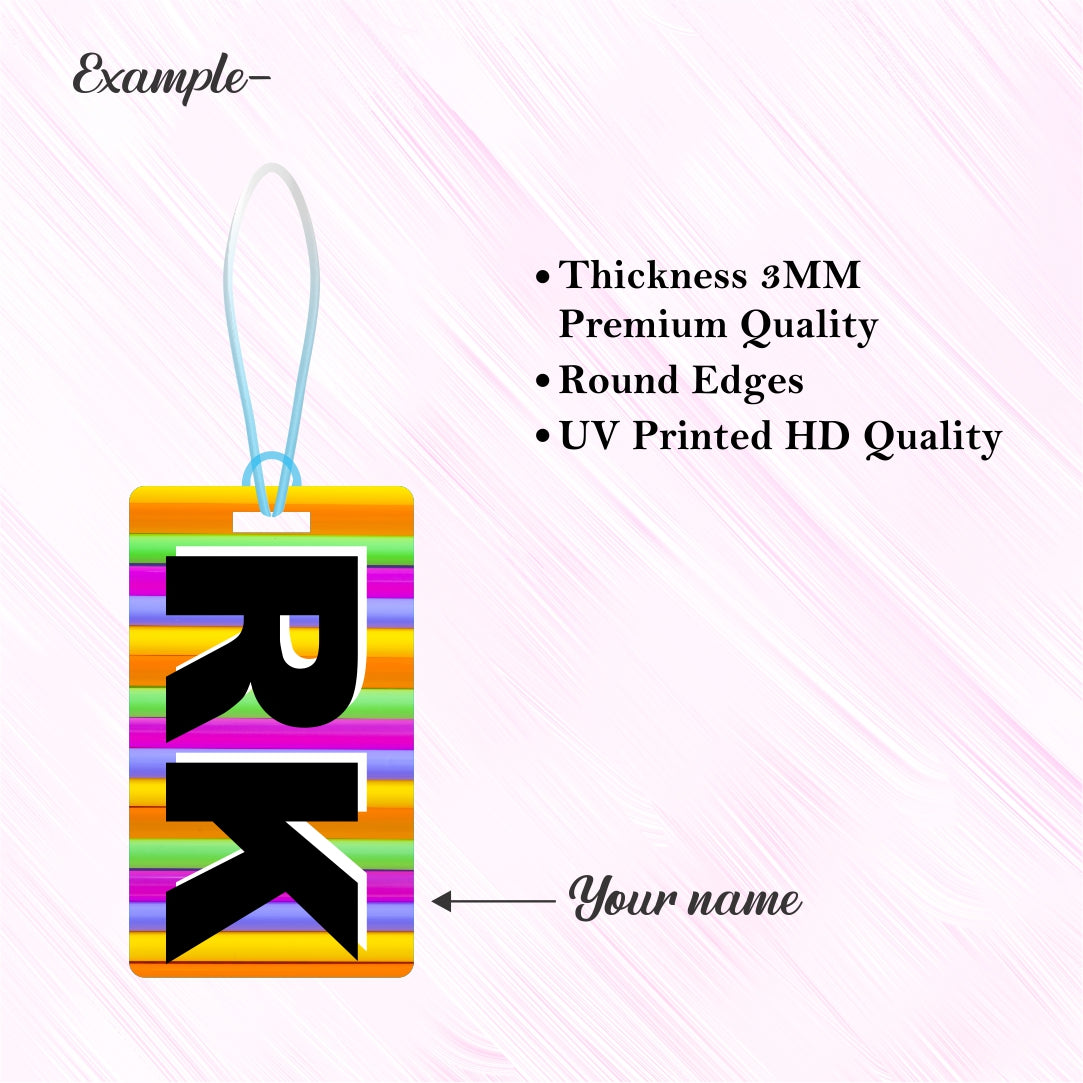 Luggage Tag - Initials Colourful