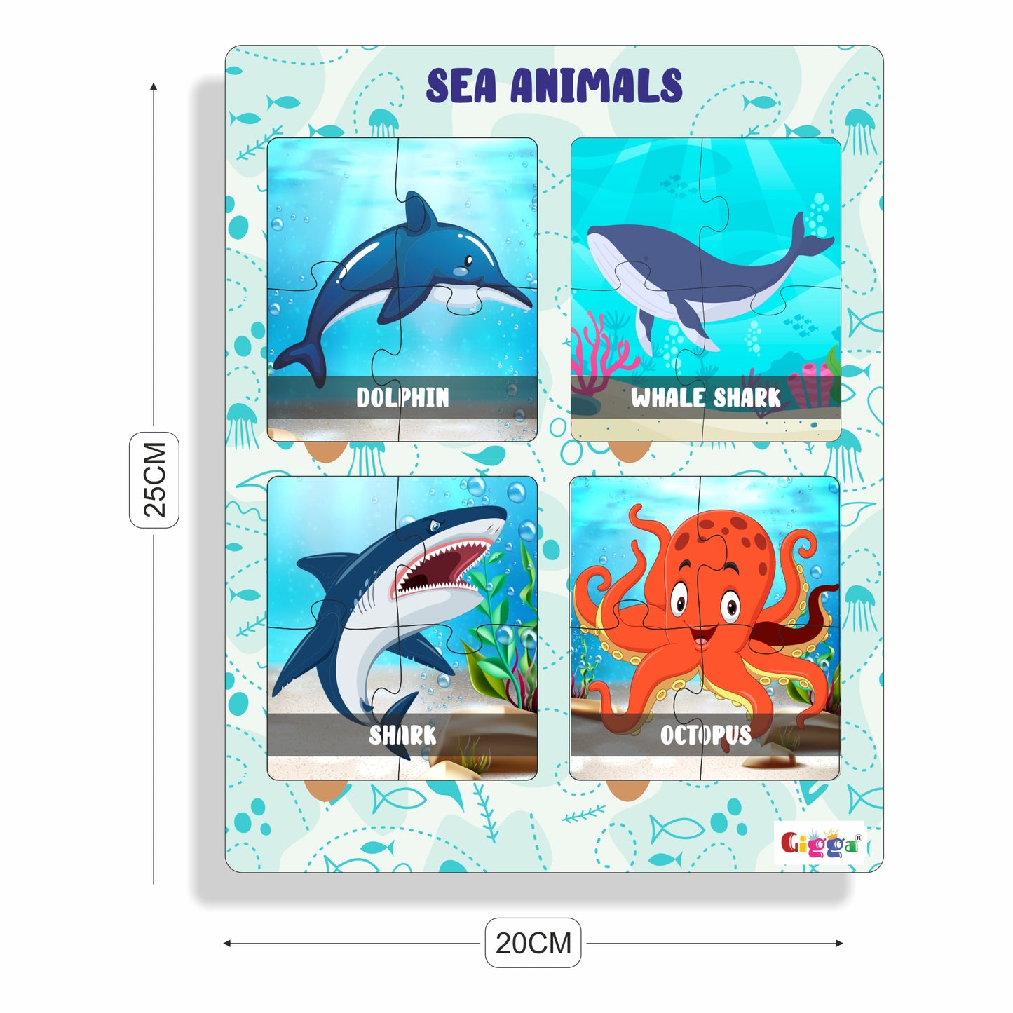 Sea Animals - 4 in 1 Acrylic Puzzle