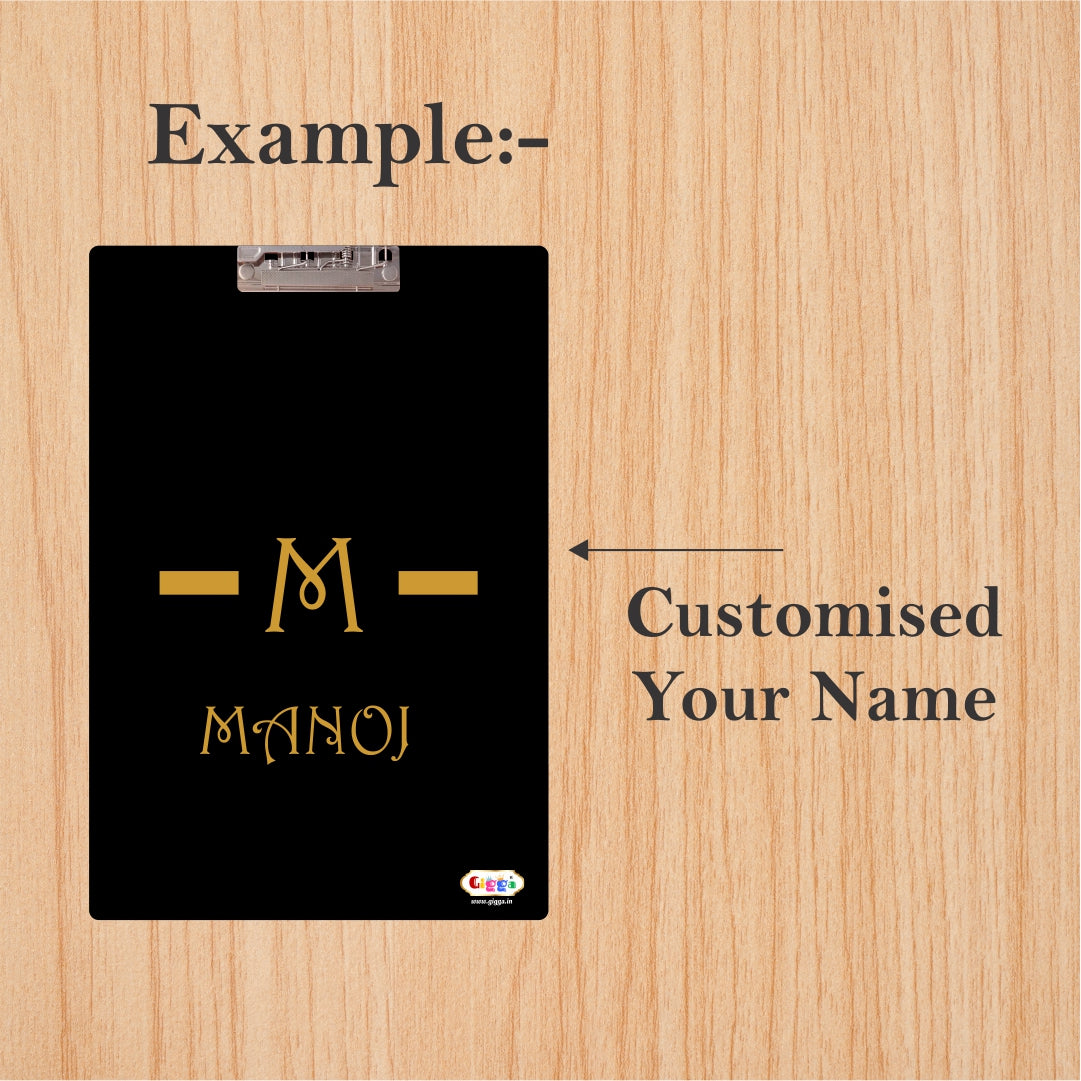 Exam Board-Luxury Black & Gold with Name Initial