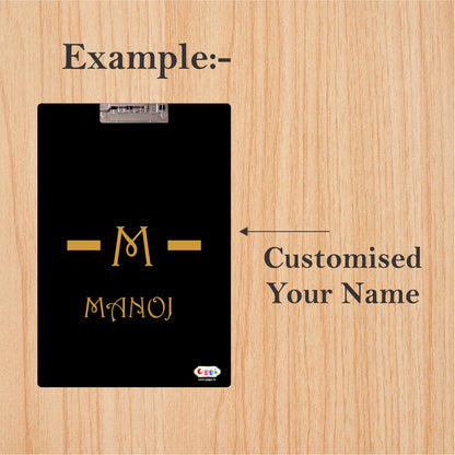 Exam Board-Luxury Black & Gold with Name Initial