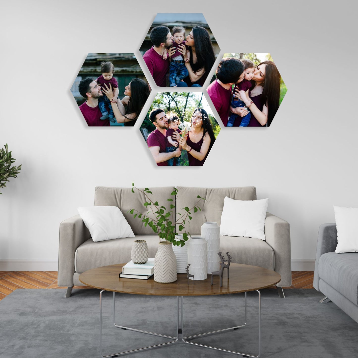 Hexagon Wall Photo Collage