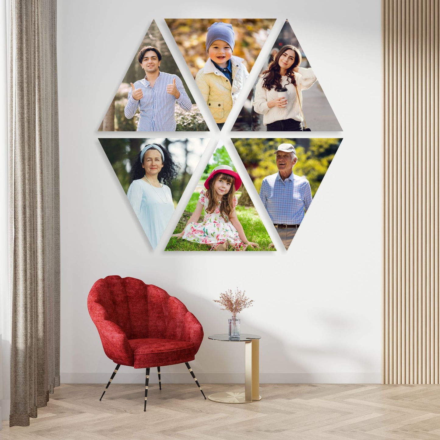 Triangle Wall Photo Collage