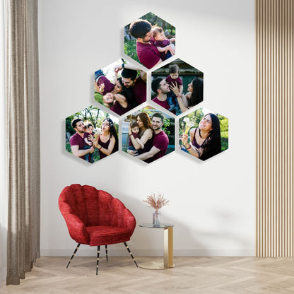 Hexagon Wall Photo Collage