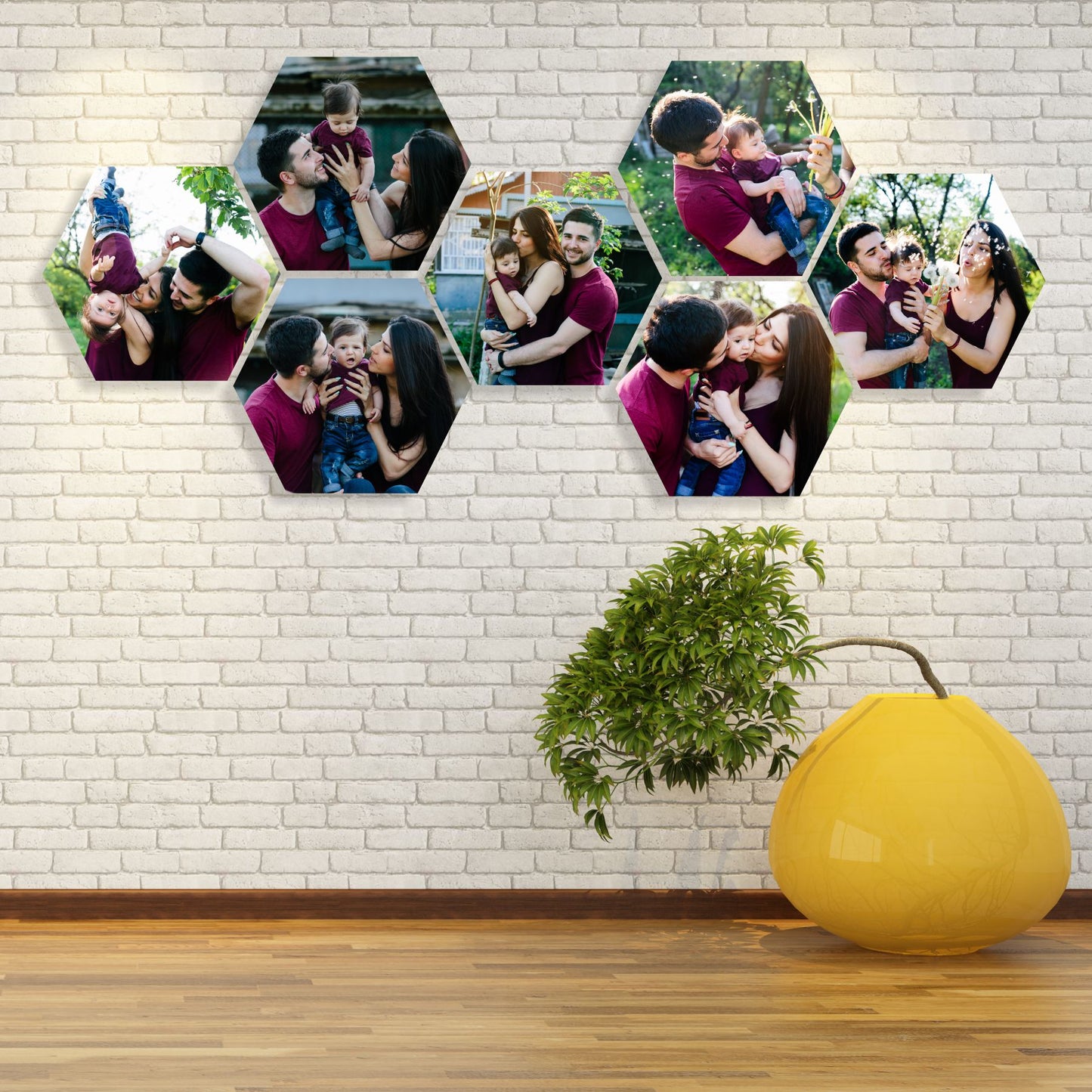 Hexagon Wall Photo Collage