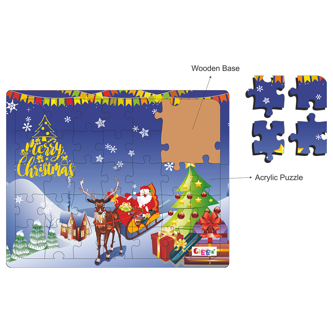 Christmas 35pc Acrylic Puzzle (Blue)